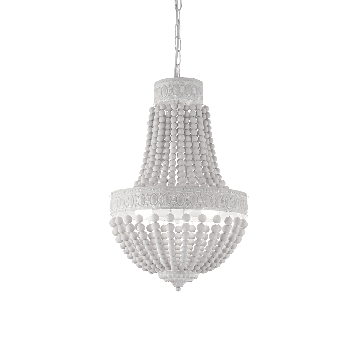MONET SP | Indoor Farmhouse Styled Wooden Beaded Chandelier White Ceil ...