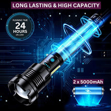 Load image into Gallery viewer, MaxiBright P90.2 Flashlight Bundle: Super Bright LED Rechargeable Torches - 3 Torches - large - small - extra small - LED &amp; UV Light - For Work &amp; Adventures