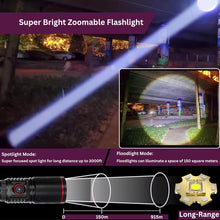 Load image into Gallery viewer, MaxiBright P90.2 Flashlight Bundle: Super Bright LED Rechargeable Torches - 3 Torches - large - small - extra small - LED &amp; UV Light - For Work &amp; Adventures