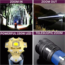 Load image into Gallery viewer, UltraBeam WBT1 Powerful LED Torch – Super Bright Rechargeable Flashlight with 2KM Range, Zoomable Beam, 7 Lighting Modes, Waterproof, Long Battery Life – Ideal for Camping, Hiking