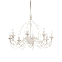 Load image into Gallery viewer, COURT SP | Antique White &amp; Rust Farmhouse Style Candle Chandeliers, 5 &amp; 8 &amp; 12 Lights