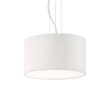 Load image into Gallery viewer, WHEEL SP &amp; PL | Flush &amp; Hanging White Shaded Drum Pendant Ceiling Light Fitting, 3 &amp; 5 Lights
