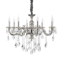 Load image into Gallery viewer, EMPIRE SP | Silver Candle Style Chandelier Ceiling Light Fitting with Crystal Decoration, 6 &amp; 8 lights