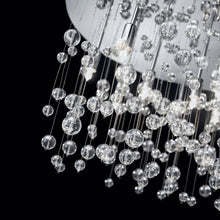 Load image into Gallery viewer, SNOW PL | Flush Chrome &amp; White Indoor Round  Crystal Ceiling Light Fitting, 5 &amp; 8 &amp; 12 &amp; 15 Lights