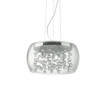 Load image into Gallery viewer, AUDI-80 SP | Modern Crystal Drum Pendant Chandelier Ceiling Light Fitting, Smokey Grey &amp; Clear Design, 5 &amp; 8 Lights