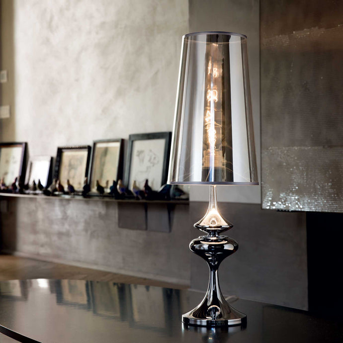 ALFIERE-TL1 | Modern Chrome Table Lamp Semi Transparent 1 Light