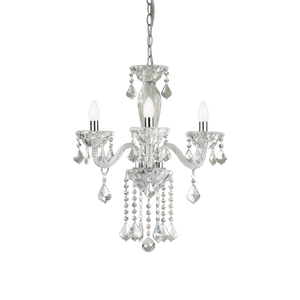 TIEPOLO SP | Clear  Glass Chandelier Ceiling Light Fitting with Crystal Droplets, 3 & 5 & 8 Lights