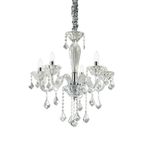 TIEPOLO SP | Clear  Glass Chandelier Ceiling Light Fitting with Crystal Droplets, 3 & 5 & 8 Lights