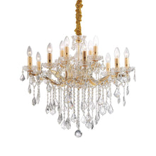 Load image into Gallery viewer, FLORIAN SP | Crystal Candle Chandeliers Ceiling Light Fitting with Velvet Straps Chrome &amp; Gold