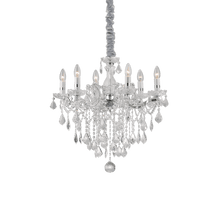 Load image into Gallery viewer, FLORIAN SP | Crystal Candle Chandeliers Ceiling Light Fitting with Velvet Straps Chrome &amp; Gold