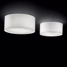 Load image into Gallery viewer, WHEEL SP &amp; PL | Flush &amp; Hanging White Shaded Drum Pendant Ceiling Light Fitting, 3 &amp; 5 Lights