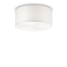 Load image into Gallery viewer, WHEEL SP &amp; PL | Flush &amp; Hanging White Shaded Drum Pendant Ceiling Light Fitting, 3 &amp; 5 Lights