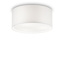 Load image into Gallery viewer, WHEEL SP &amp; PL | Flush &amp; Hanging White Shaded Drum Pendant Ceiling Light Fitting, 3 &amp; 5 Lights