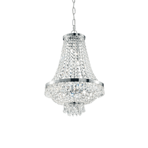 CAESAR SP | Chrome & Gold Crystal Entryway Beaded Chandeliers, 6 & 9 & 12 lights