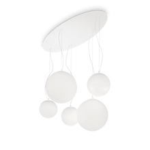 Load image into Gallery viewer, MAPA SP5 | Indoor Fade Chrome &amp; White Multiple Globe pendant Chandelier Ceiling Light, 5 Lights