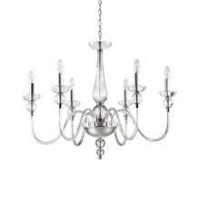 Load image into Gallery viewer, DOGE SP | White &amp; Clear Glass Candle Style Chandelier Ceiling Light Fitting,  6 &amp; 9 &amp; 12 Lights