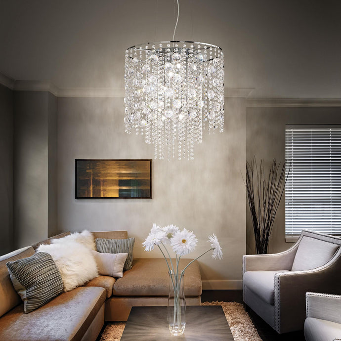 EVASION SP | Indoor Crystal Droplet Chandelier Ceiling Light Fitting, 4 & 8 & 10 Lights