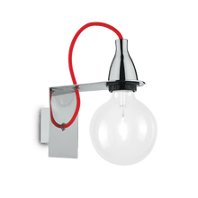 Load image into Gallery viewer, MINIMAL AP1  | Indoor Armed Sconce Bulb Wall Lamp Fitting, White &amp; Black &amp; Chrome Design, 1 Light