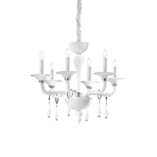 Load image into Gallery viewer, MIRAMARE SP | White Glass Candle Chandelier Living Ceiling Light, 6 &amp; 8 Lights