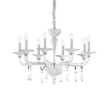 Load image into Gallery viewer, MIRAMARE SP | White Glass Candle Chandelier Living Ceiling Light, 6 &amp; 8 Lights