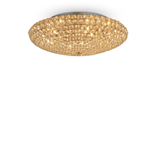 Load image into Gallery viewer, KING SP &amp; PL | Flush &amp; Hanging Indoor Crystal Bowl Chandelier Ceiling Light, Chrome &amp; Gold Fitting, 3 &amp; 5 &amp; 7 &amp; 12 Lights