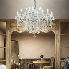 Load image into Gallery viewer, FLORIAN SP | Crystal Candle Chandeliers Ceiling Light Fitting with Velvet Straps Chrome &amp; Gold