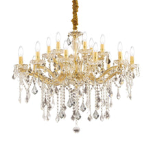 Load image into Gallery viewer, FLORIAN SP | Crystal Candle Chandeliers Ceiling Light Fitting with Velvet Straps Chrome &amp; Gold