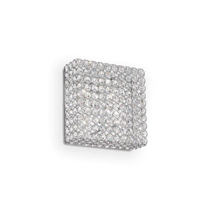 ADMIRAL PL10 | Indoor Chrome Flush Modern Squared Style Crystal Wall & Ceiling Light Fitting, 4 & 6 & 8 & 10 Lights