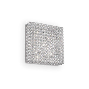 ADMIRAL PL10 | Indoor Chrome Flush Modern Squared Style Crystal Wall & Ceiling Light Fitting, 4 & 6 & 8 & 10 Lights