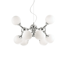 Load image into Gallery viewer, NODES SP | Modern Multiple Pendant Globe Chandelier Light Fitting, White &amp; Chrome &amp; Brass Designs,9 &amp; 15 Lights