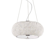 Load image into Gallery viewer, PASHA' SP &amp; PL | Flush &amp; Hanging Drum Crystal Pendant Ceiling Light Fitting, Chrome &amp; Gold Design,  6 &amp; 10 &amp; 14 Lights
