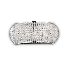 Load image into Gallery viewer, PASHA 'AP3 | Indoor Chrome &amp; Gold Flush Crystal Wall Light Sconce Fitting, 3 Lights
