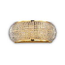 Load image into Gallery viewer, PASHA 'AP3 | Indoor Chrome &amp; Gold Flush Crystal Wall Light Sconce Fitting, 3 Lights