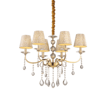 Load image into Gallery viewer, PANTHEON SP6 | Gold &amp; Silver Shaded Chandelier Ceiling Light Fitting with Crystal Decor, 6 Lights