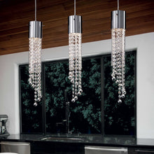 Load image into Gallery viewer, DROPS SP1 | Indoor Chrome Crystal Pendant Ceiling Light Fitting, 1 Light