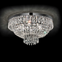 Load image into Gallery viewer, CAESAR  | Flush Gold &amp; Brass Crystal Chandelier Light, 5 &amp; 6 Lights