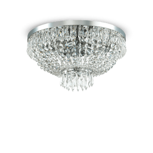 CAESAR  | Flush Gold & Brass Crystal Chandelier Light, 5 & 6 Lights