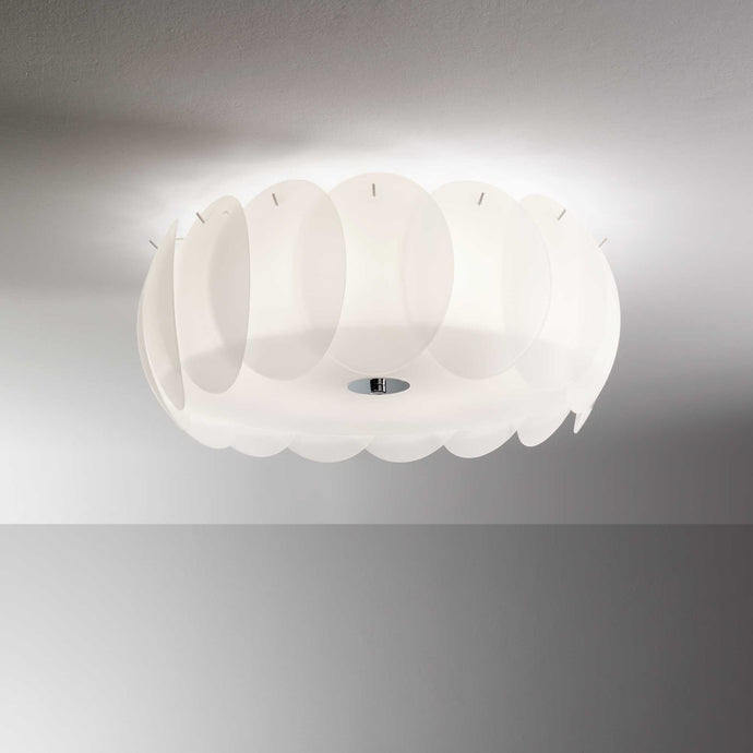 OVAL PL8 | White Indoor Flush Ceiling Light Fitting, 5 & 8 Lights