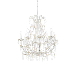 FARMHOUSE SP Range | Indoor Candle Chandeliers Antique White Ceiling Fitting 5 & 8 Lights.