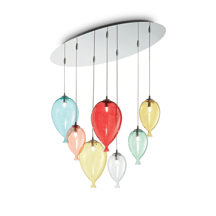 CLOWN SP |  Glass Balloon Style Flush Ceiling Lights, Multicoloured Design, 7 & 8 & 12 Lights