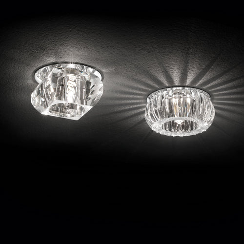 Ideal Lux Soul Range | Designer Crystal Ceiling Flush-mount Light Square & Circle Styles.