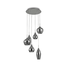 Load image into Gallery viewer, SOFT SP | Round &amp; Bar Flush Multiple Pendant Ceiling Light Fitting, Smokey Grey &amp; White Design, 3 &amp; 6 Lights