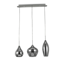 Load image into Gallery viewer, SOFT SP | Round &amp; Bar Flush Multiple Pendant Ceiling Light Fitting, Smokey Grey &amp; White Design, 3 &amp; 6 Lights