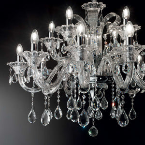 COLOSSAL SP | Crystal Candle Chandelier Ceiling Light Fitting, Ivory & Clear & Grey Design, 6 & 8 & 15 Lights