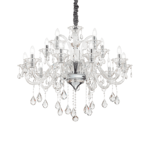 COLOSSAL SP | Crystal Candle Chandelier Ceiling Light Fitting, Ivory & Clear & Grey Design, 6 & 8 & 15 Lights