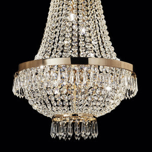 CAESAR SP | Chrome & Gold Crystal Entryway Beaded Chandeliers, 6 & 9 & 12 lights
