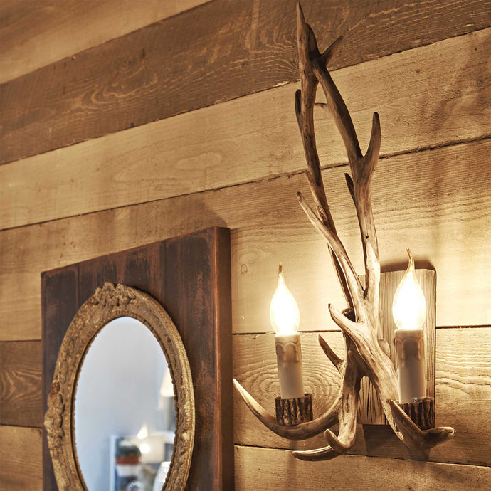 CHALET AP2 | Deer Antler Styled Wall Light Farmhouse Sconce 2 Lights