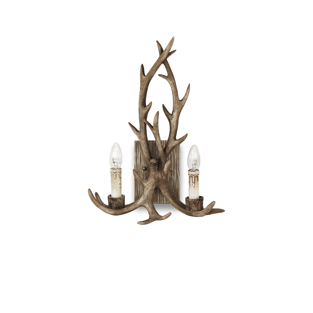 CHALET AP2 | Deer Antler Styled Wall Light Farmhouse Sconce 2 Lights