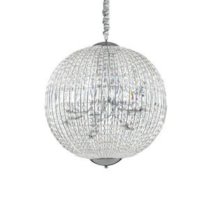 LUXOR SP | Indoor Crystal Globe Ceiling Pendant Chrome Light Fitting, 6 & 8 & 12 Lights