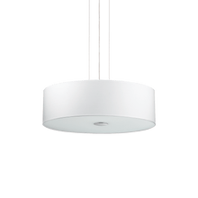 Load image into Gallery viewer, WOODY SP &amp; PL | Flush &amp; Hanging Shaded Drum Pendant Ceiling Light Fitting, Black &amp; White &amp; Wood Design, 4 &amp; 5 Lights